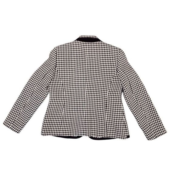 KASPER Houndstooth Blazer Size 8P Women's Black White Suit Coat Jacket Ladies - Picture 3 of 16